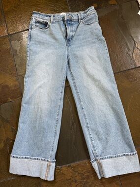 LOFT Light Blue Cropped Wide-Leg Jeans, 27/4.